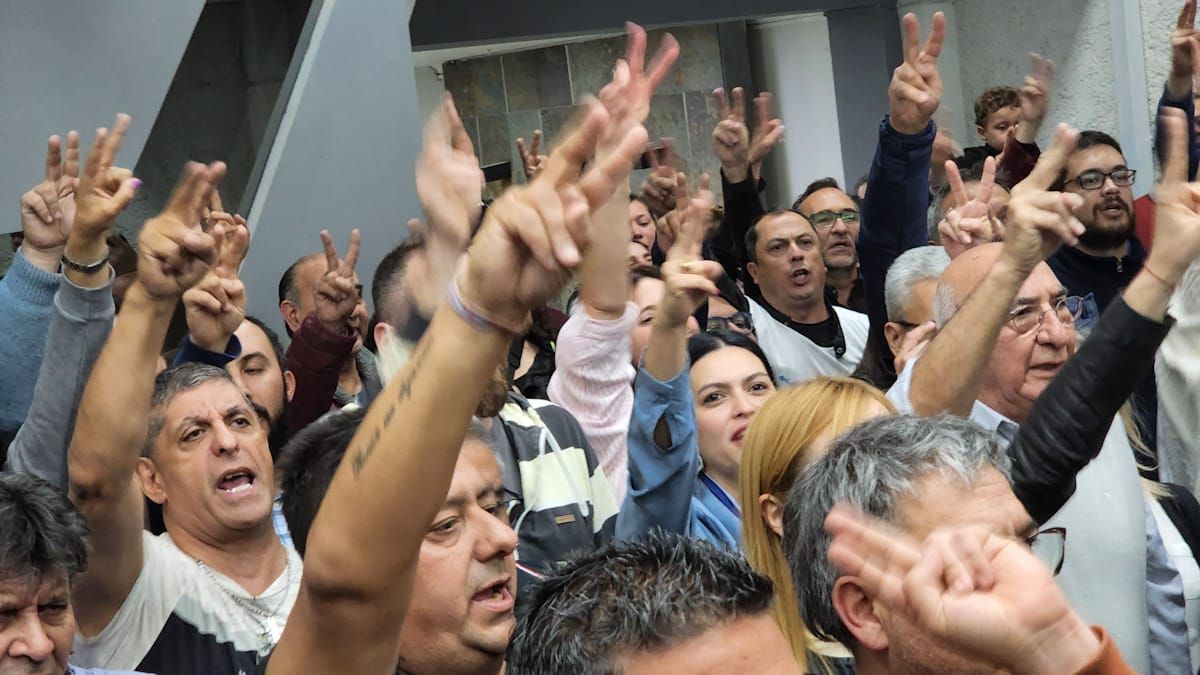 Uno de los memmentos de más euforia en el acto del Día de la Lealtad en Mendoza.