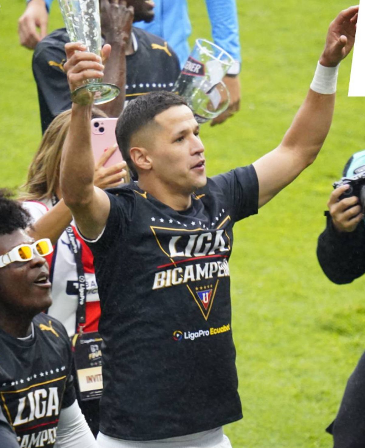 El festejo de Alex Arce con Liga de Quito. El festejo de Alex Arce con Liga de Quito.
