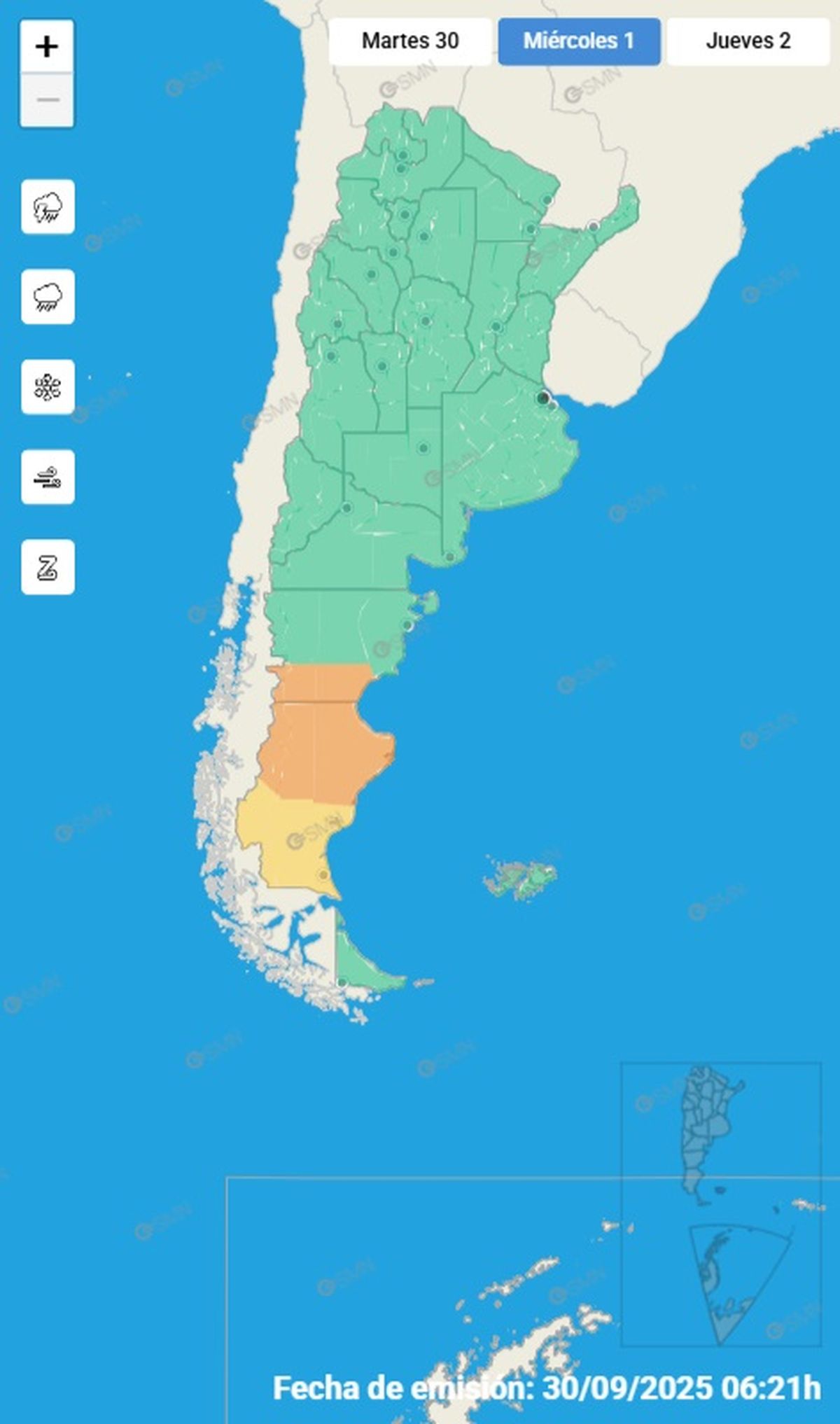 Estas son las provincias que llevan en alerta varios días por fuertes vientos. Estas son las provincias que llevan en alerta varios días por fuertes vientos.