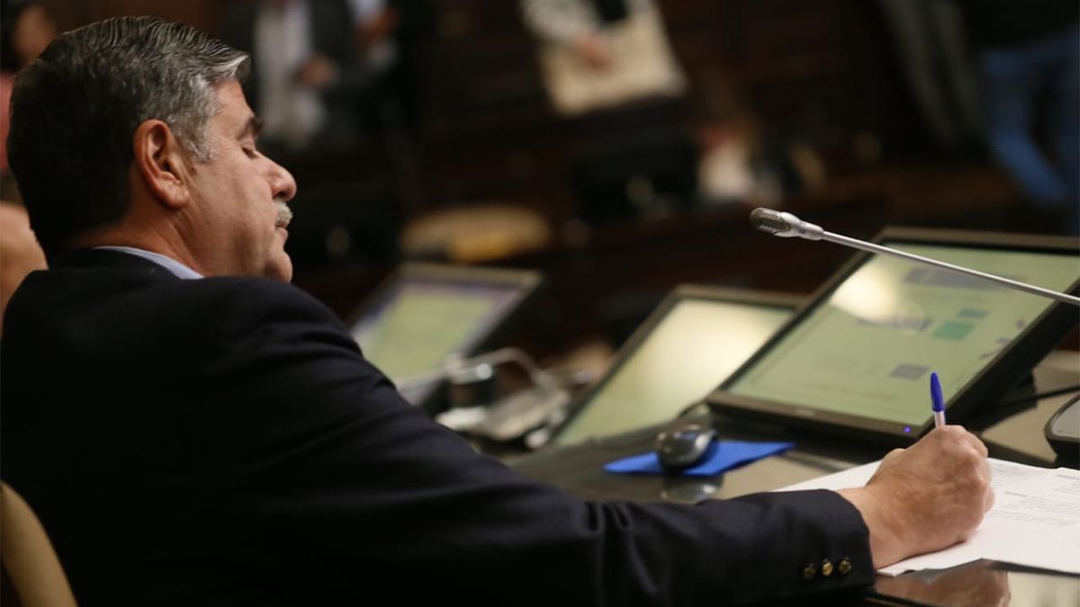 En una sesión especial, se mandó el proyecto del ítem aula a comisión. En la foto, Mario Abed, presidente del Senado.