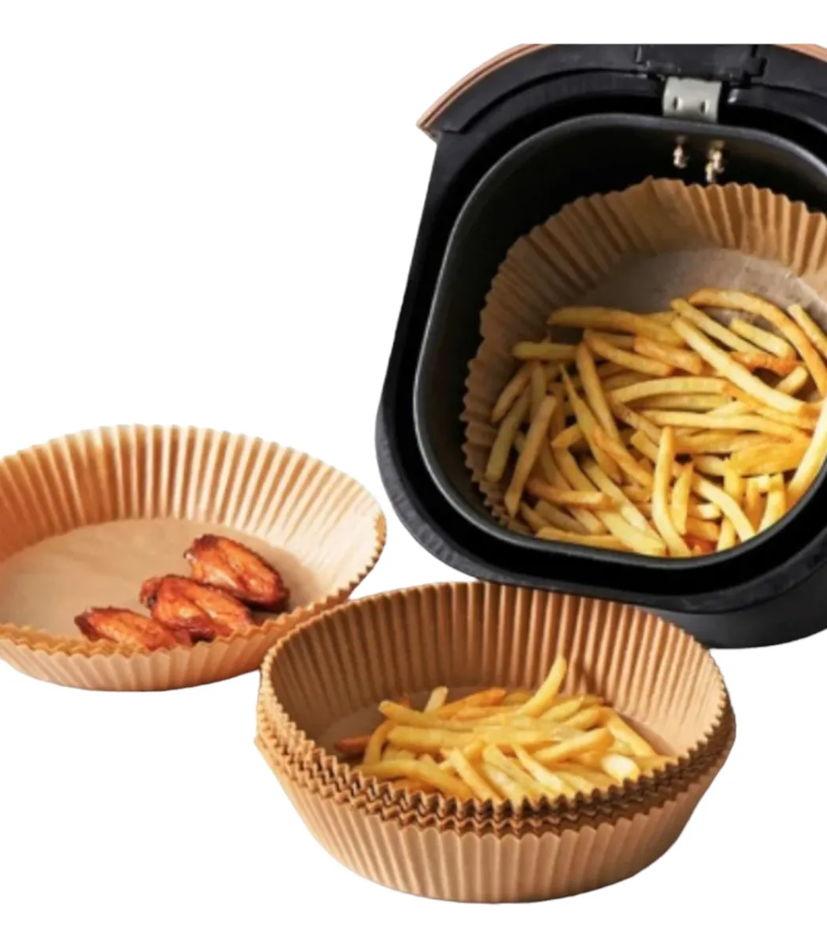 Evita utilizar este tipo de moldes en tu freidora de aire. Evita utilizar este tipo de moldes en tu freidora de aire.