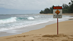 No te puedes meter al mar durante el alerta