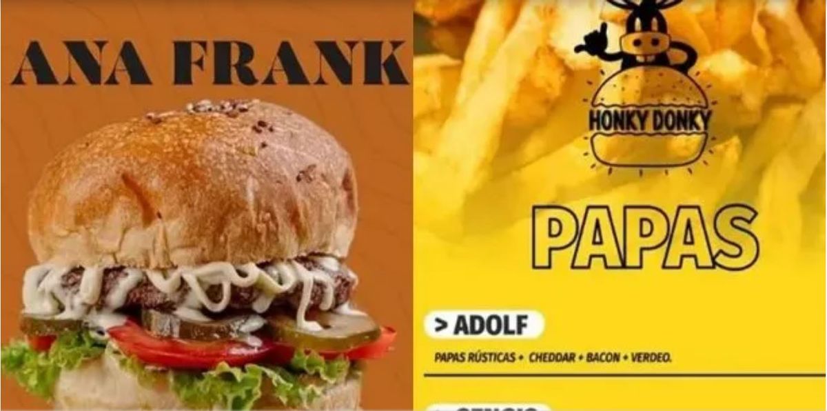 Repudio total. Un local vendía hamburguesas "Ana Frank" y papas fritas "Adolf". Repudio total. Un local vendía hamburguesas "Ana Frank" y papas fritas "Adolf".