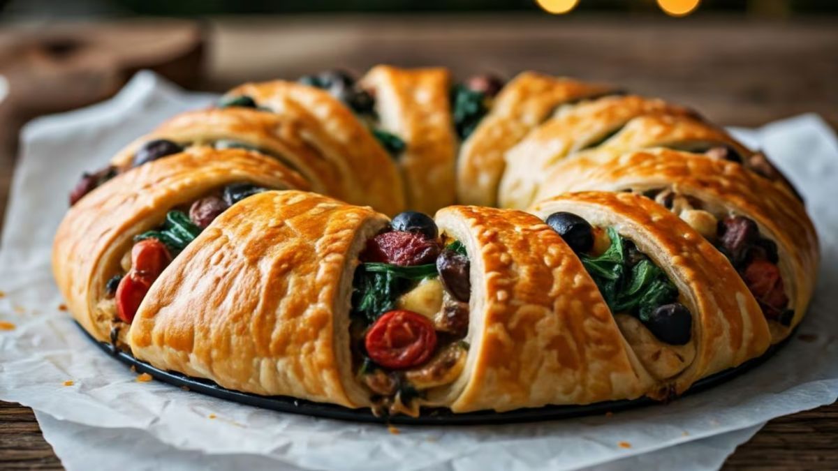 Cómo preparar una Corona de hojaldre salada: la receta ideal para Navidad en 25 minutos