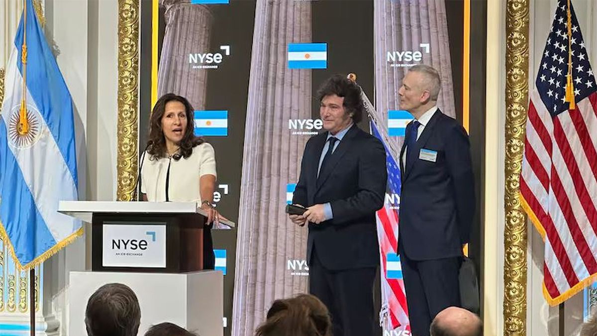 Javier Milei en la Bolsa de Wall Street. Javier Milei en la Bolsa de Wall Street.