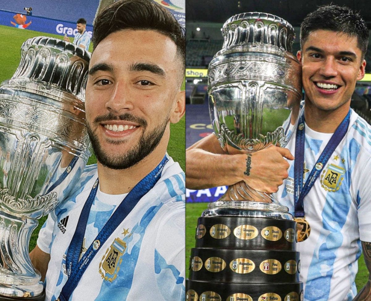 González y Correa con la Copa América ganada en 2021