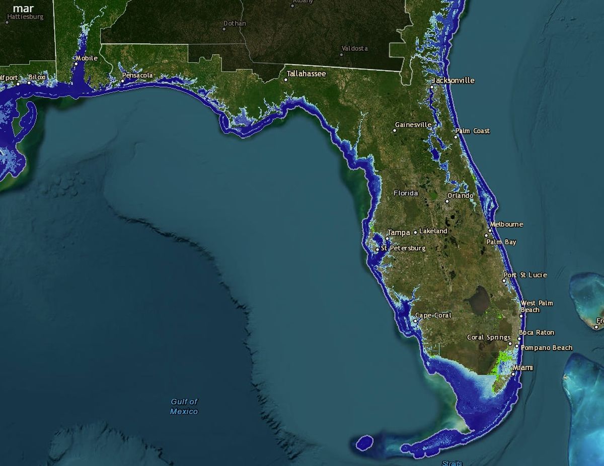 La herramienta tiene seis pestañas para explorar: Aumento del Nivel del Mar, Escenarios Locales, Confianza Cartográfica, Migración a las Marismas, Vulnerabilidad e Inundaciones por Mareas Altas. La herramienta tiene seis pestañas para explorar: Aumento del Nivel del Mar, Escenarios Locales, Confianza Cartográfica, Migración a las Marismas, Vulnerabilidad e Inundaciones por Mareas Altas.