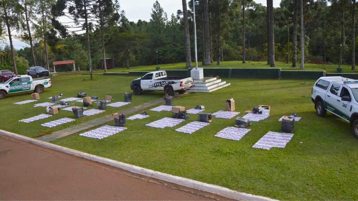 El operativo donde se incaut&oacute; marihuana se realiz&oacute; en una de las fronteras con Brasil. Foto: Gendarmer&iacute;a Nacional.
