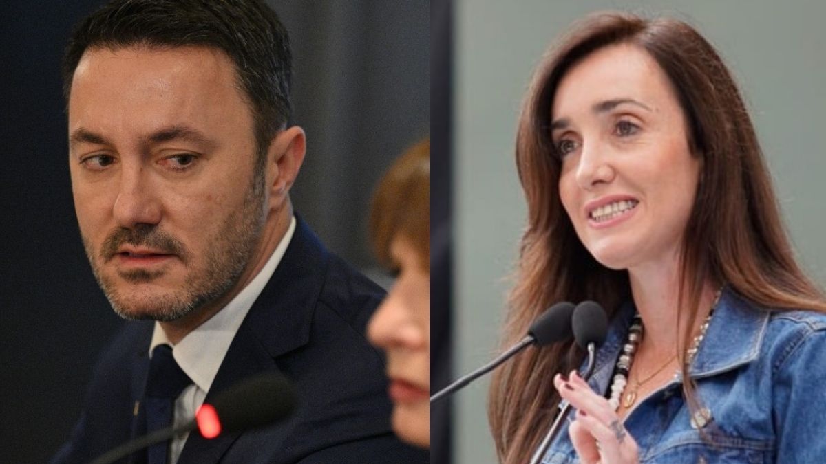 El mendocino Luis Petri, ministro de Defensa; y la vicepresidenta Victoria Villarruel.&nbsp;