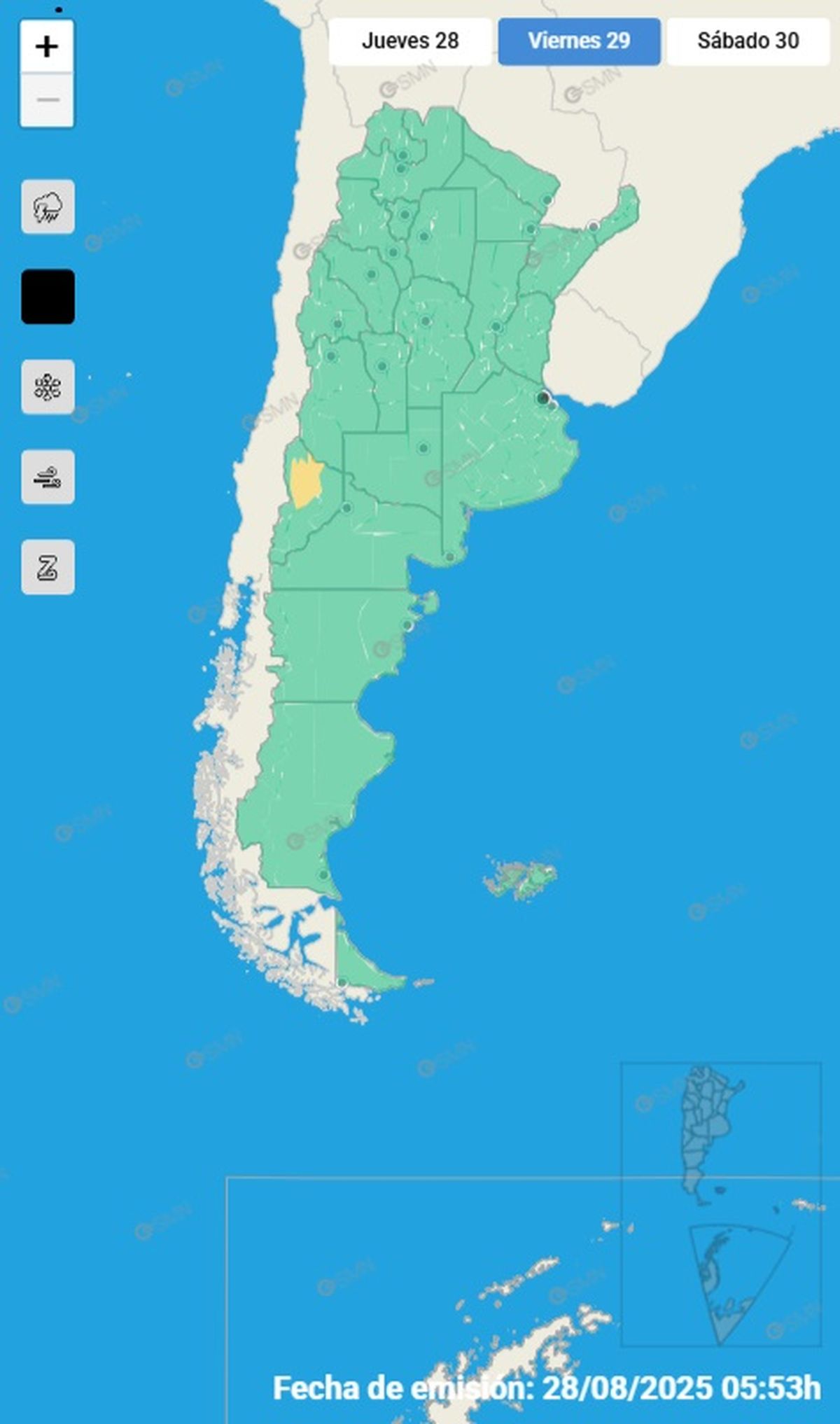 Esta es la única provincia en alerta por fuertes lluvias Esta es la única provincia en alerta por fuertes lluvias