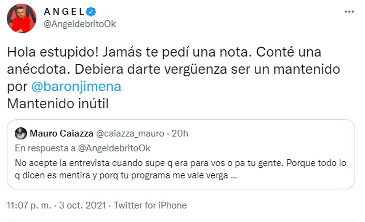 Ángel de Brito tiró una bomba de Caiazza y Barón y se armó: insultos, descalificaciones y memes