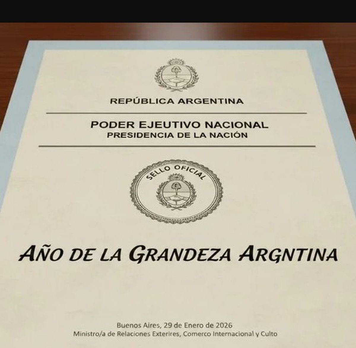 Todas las documentaciones oficiales nacionales deberán llevar la leyenda Todas las documentaciones oficiales nacionales deberán llevar la leyenda