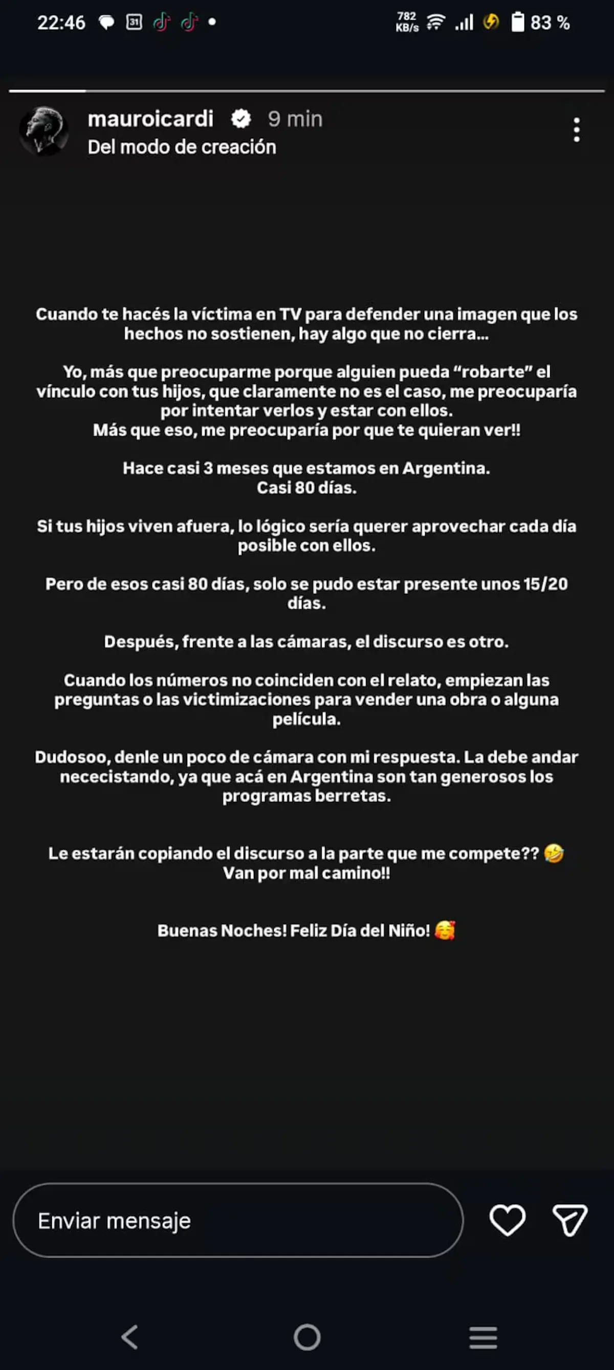 Mauro Icardi atac&oacute; a Benjam&iacute;n Vicu&ntilde;a.