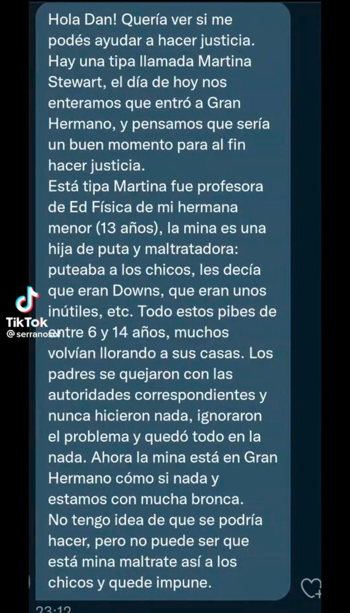 Algunas de las graves acusaciones que recibió Martina Stewart Usher en las redes.