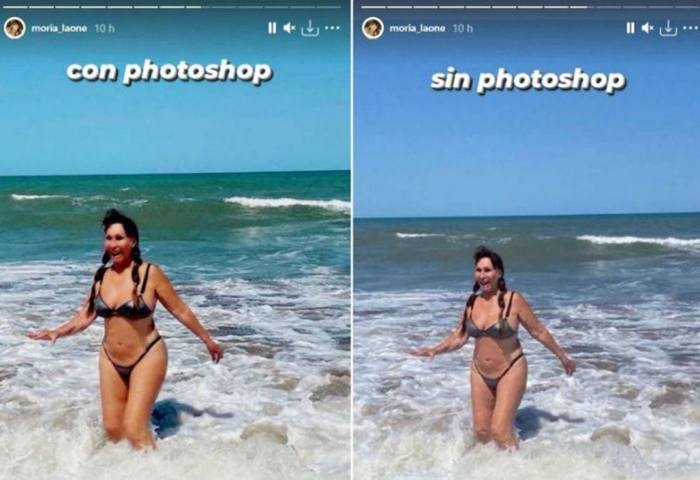 ¡SIN PHOTOSHOP! Moria encendió las redes con un topless en Mar del Plata 