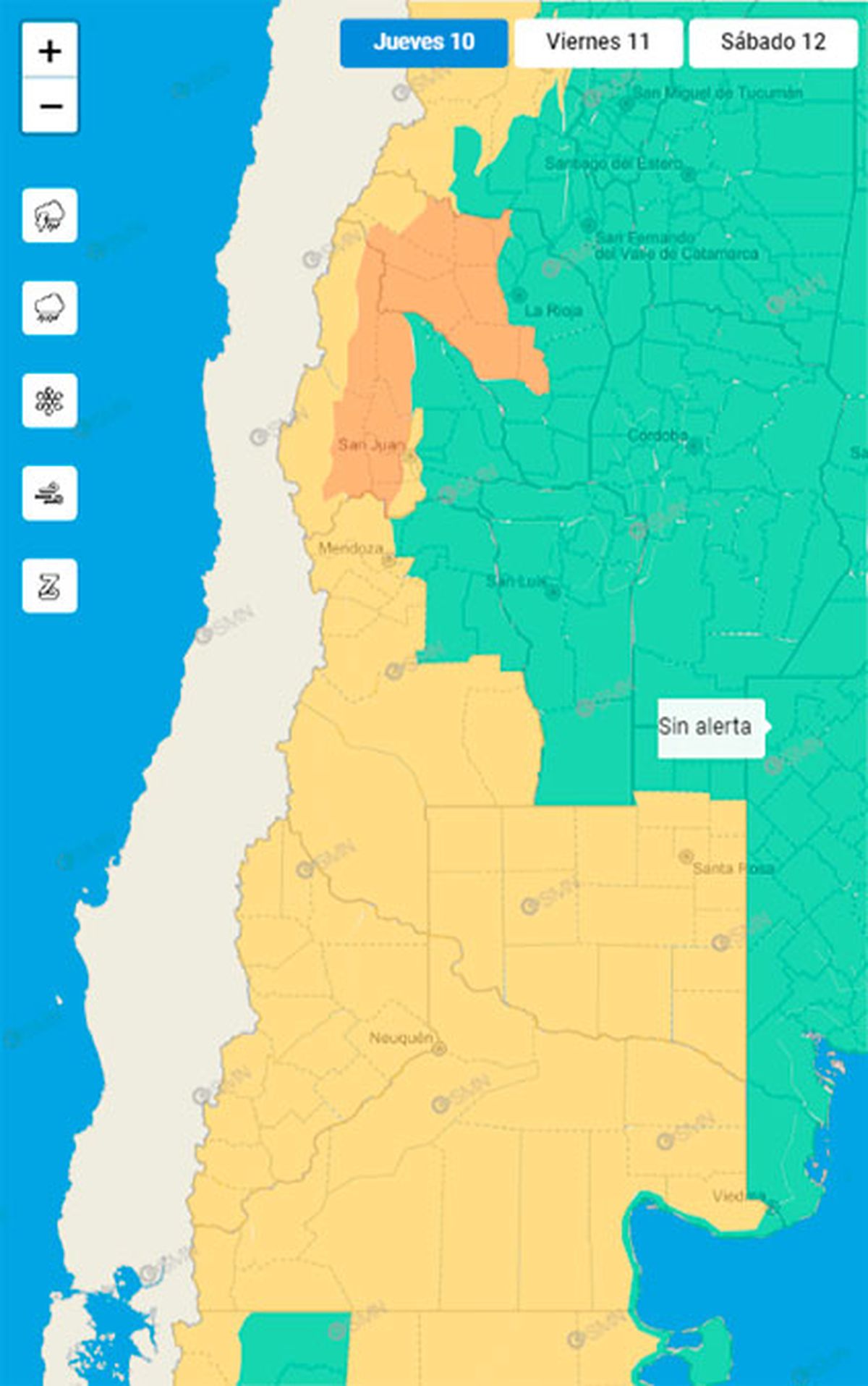 El SMN emitió un alerta amarilla para gran parte de Mendoza. El SMN emitió un alerta amarilla para gran parte de Mendoza.