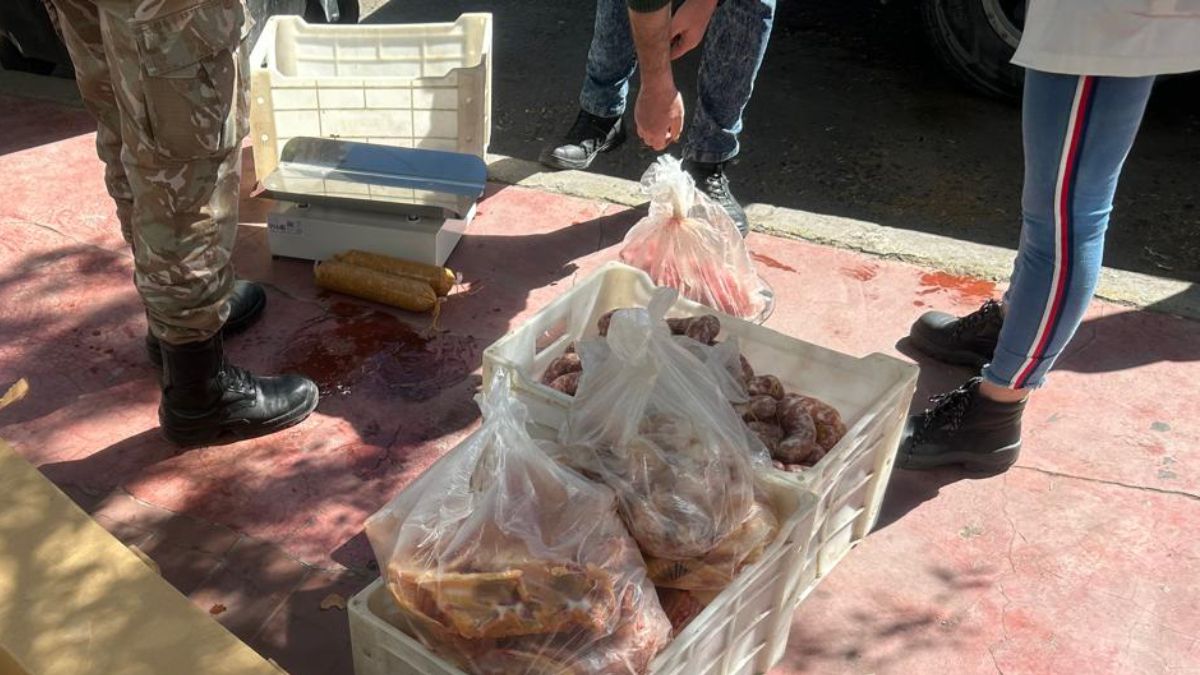 Un hombre transportaba en una Ranger más de 100 kg de carne y lo interceptaron antes de entregarlas a un local comercial.