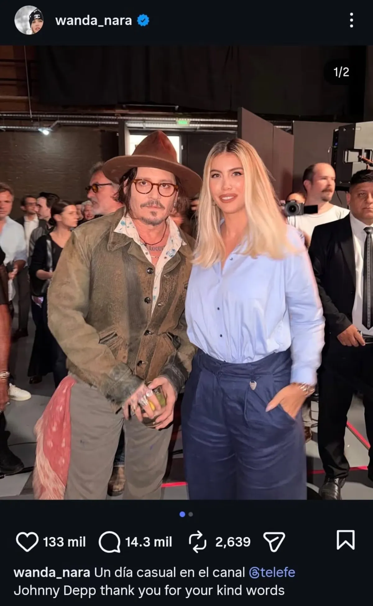 Wanda Nara y Jhonny Depp juntos. Wanda Nara y Jhonny Depp juntos.