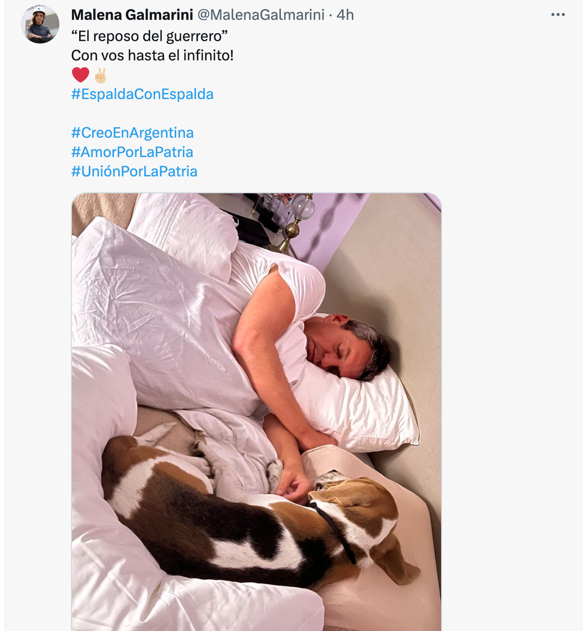 El tuit de este sábado de Malena Galmarini, la esposa de Sergio Massa. El tuit de este sábado de Malena Galmarini, la esposa de Sergio Massa.