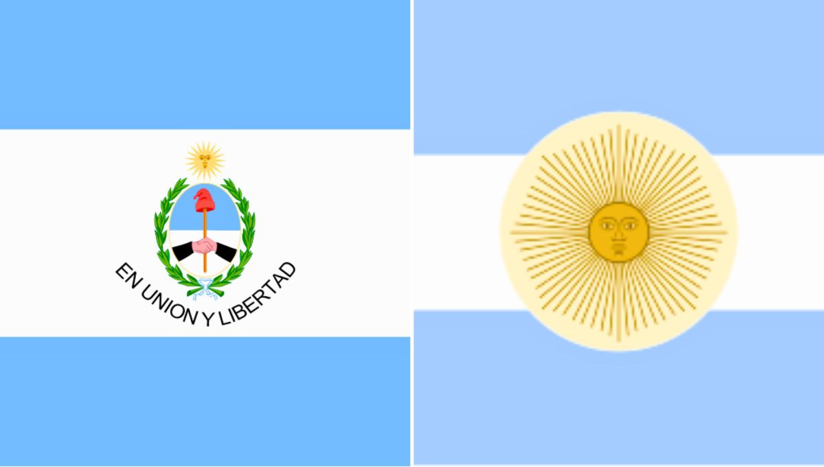 Una de las pocas banderas del mundo que presenta diferencias entre su anverso y reverso es Argentina