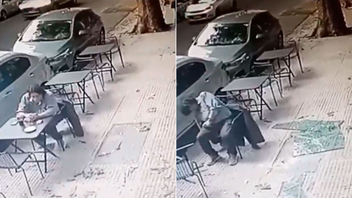 No era su momento: le cayó un vidrio en la cabeza desde un balcón y está vivo de milagro