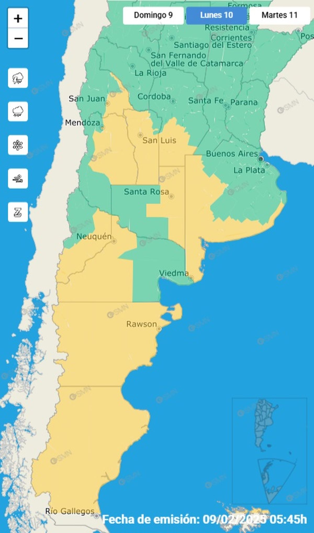 El alerta se encuentra en varias partes del país. El alerta se encuentra en varias partes del país.