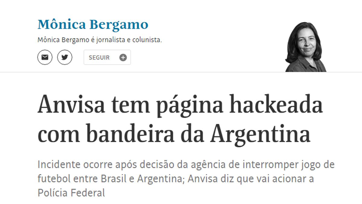 La noticia del hackeo fue publicada por Folha de San Pablo.
