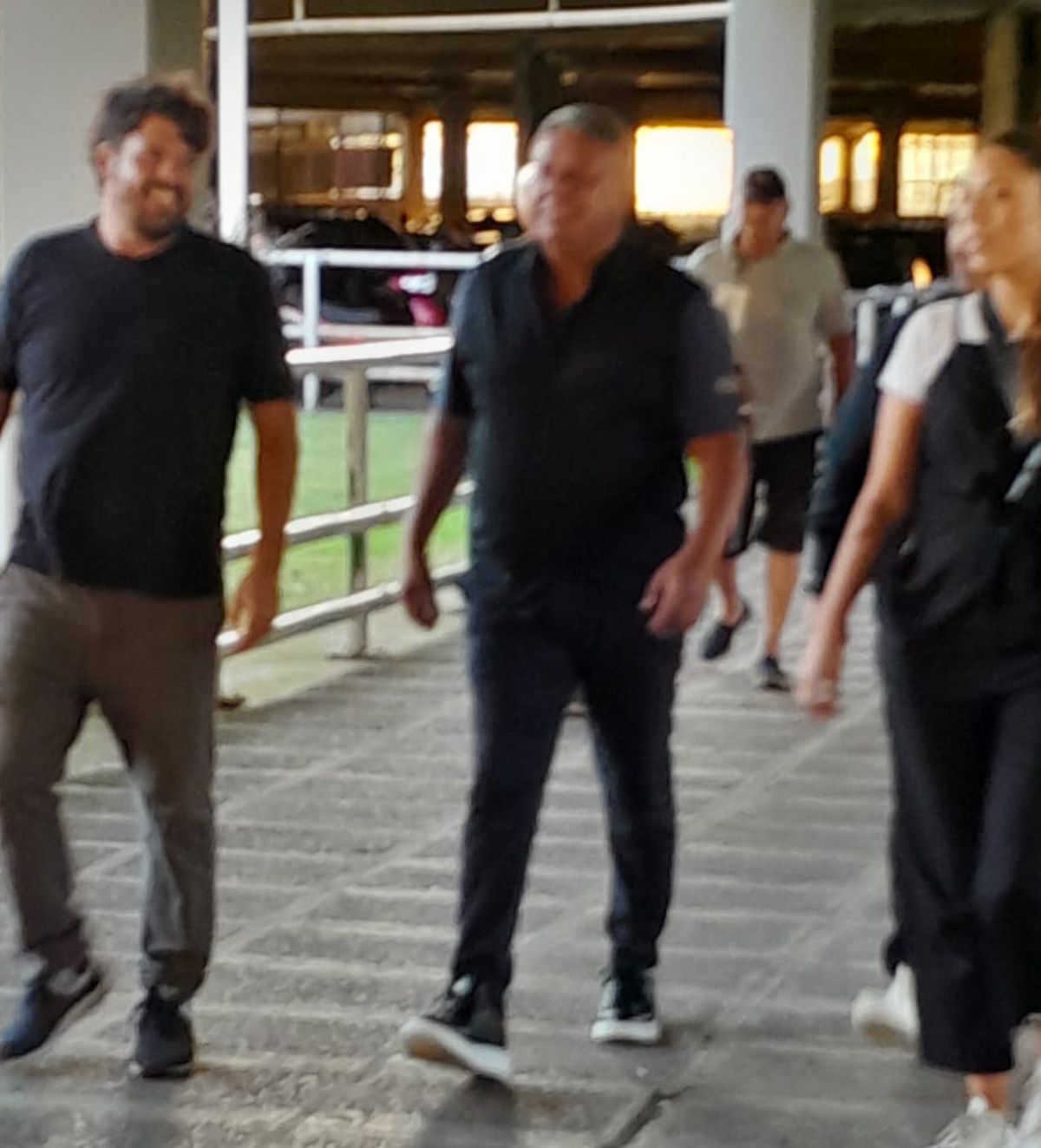 Tapia llegando al estadio José María Minella