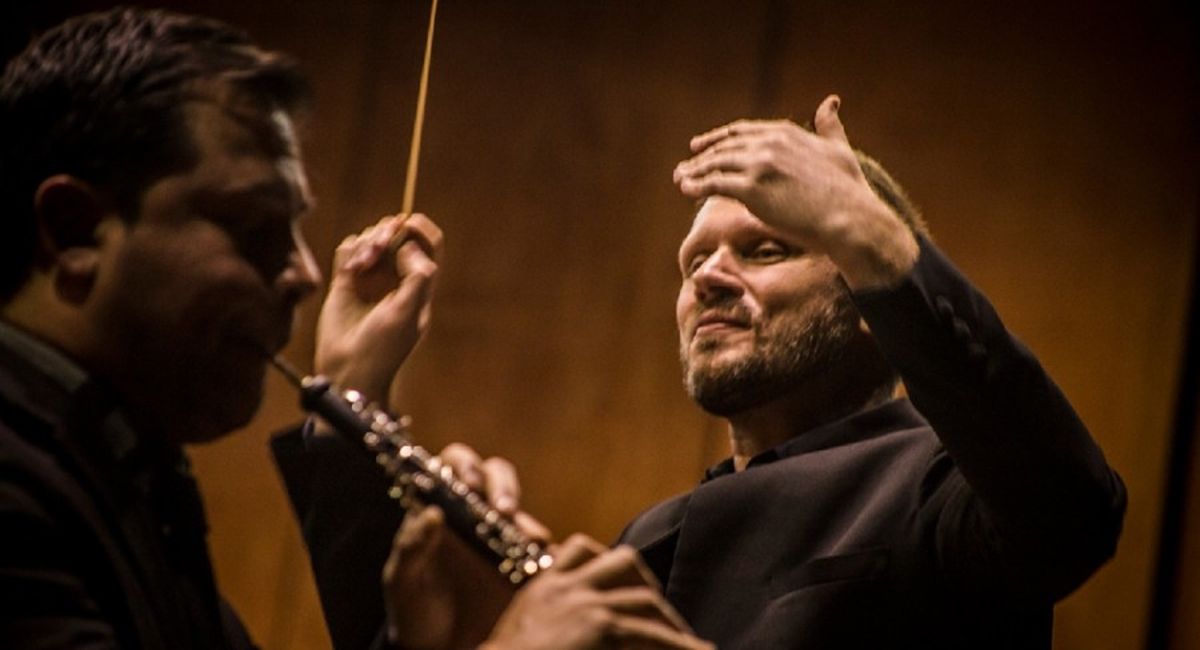 Matías Volkmann y Marcelo Mercado, de la Orquesta Sinfónica de la UNCuyo.