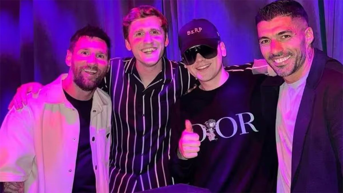 Leo Messi, Louta. Bizarrap y Luis Suárez. Leo Messi, Louta. Bizarrap y Luis Suárez.