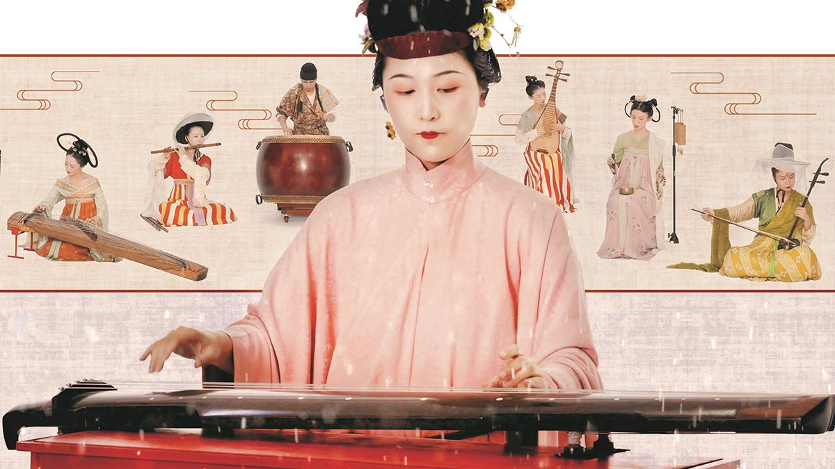 Wu Wenguang pertenece a la segunda generación familiar de intérpretes del guqin. Su hija también lo toca. WANG JING / CHINA DAILY