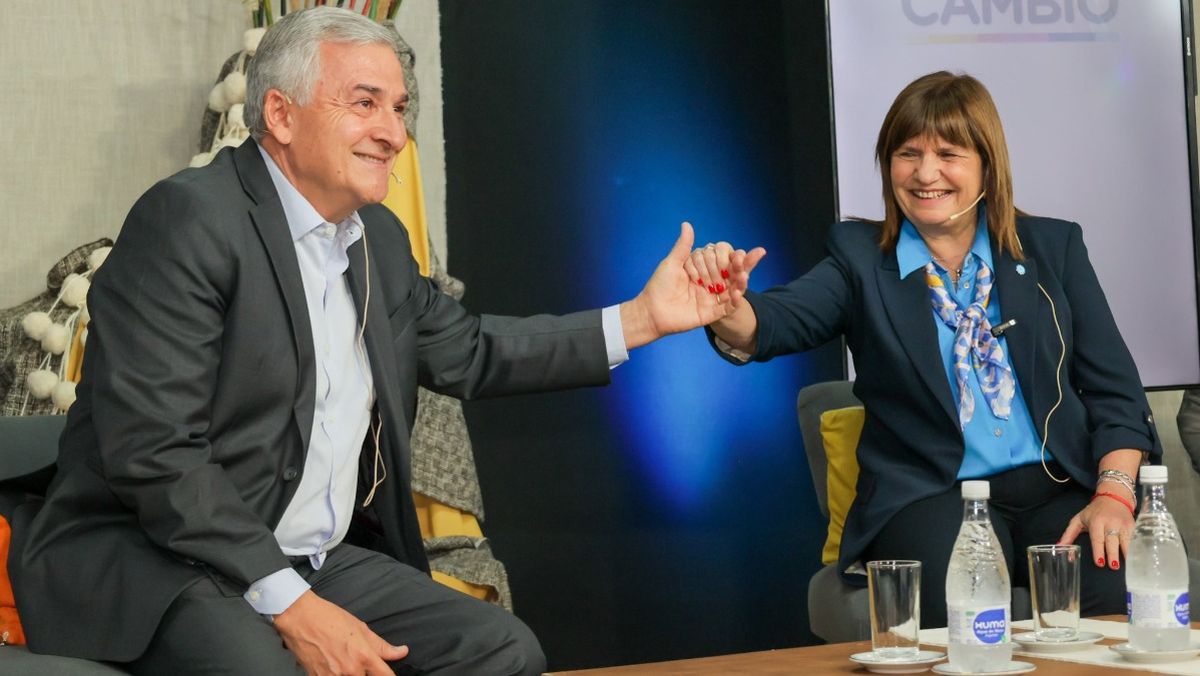 Gerardo Morales (UCR) y Patricia Bullrich (PRO) antes de tomar distancia.