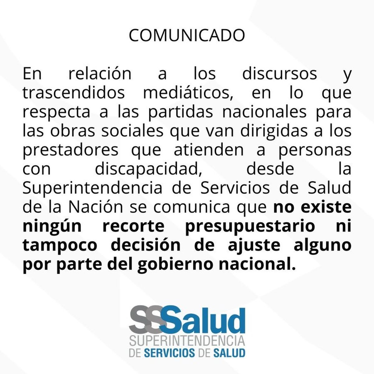 Desde la Superintendencia de Servicios de Salud recalcan que los pagos