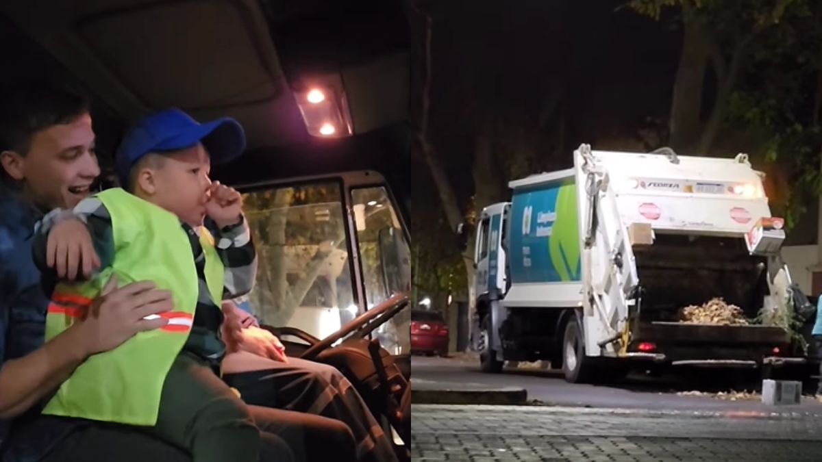 Es mendocino, tiene 4 años y su fanatismo por los recolectores cautivó a todos