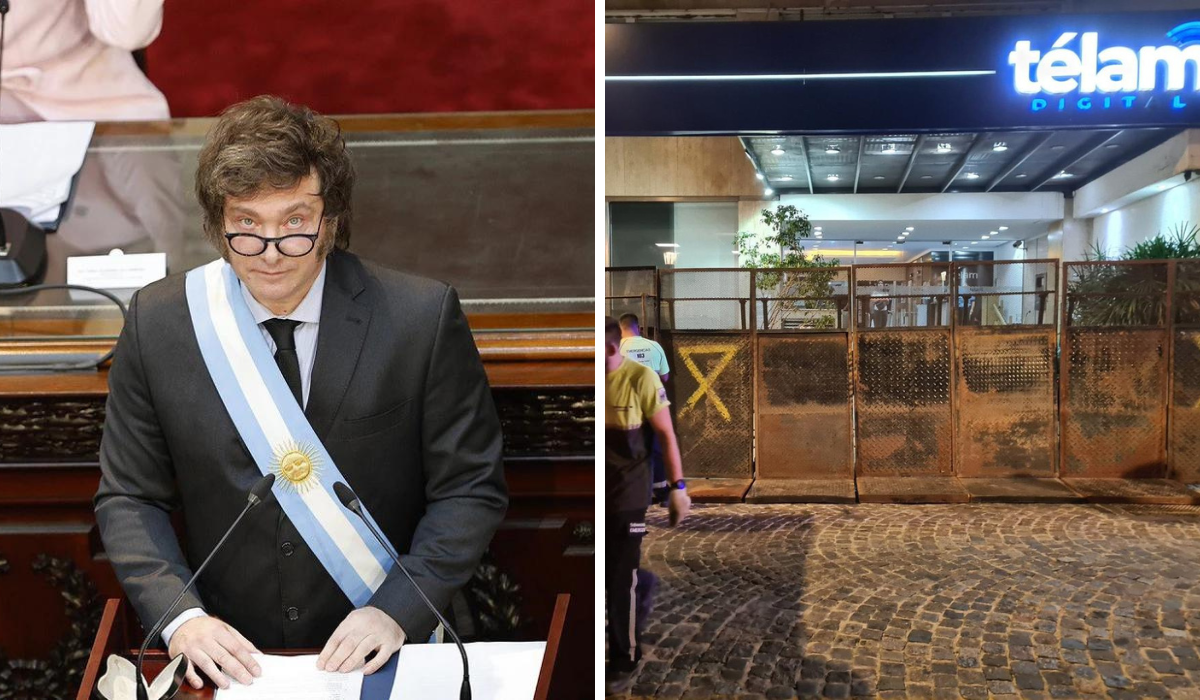 El presidente Javier Milei anunció este viernes el cierre de la agencia Telam. Anoche vallaron el ingreso a la sede central de al agencia de noticias&nbsp; (Foto: archivo).