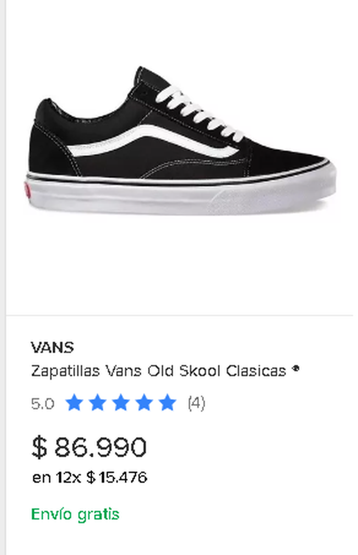 Vans old skool on sale negras mercado libre