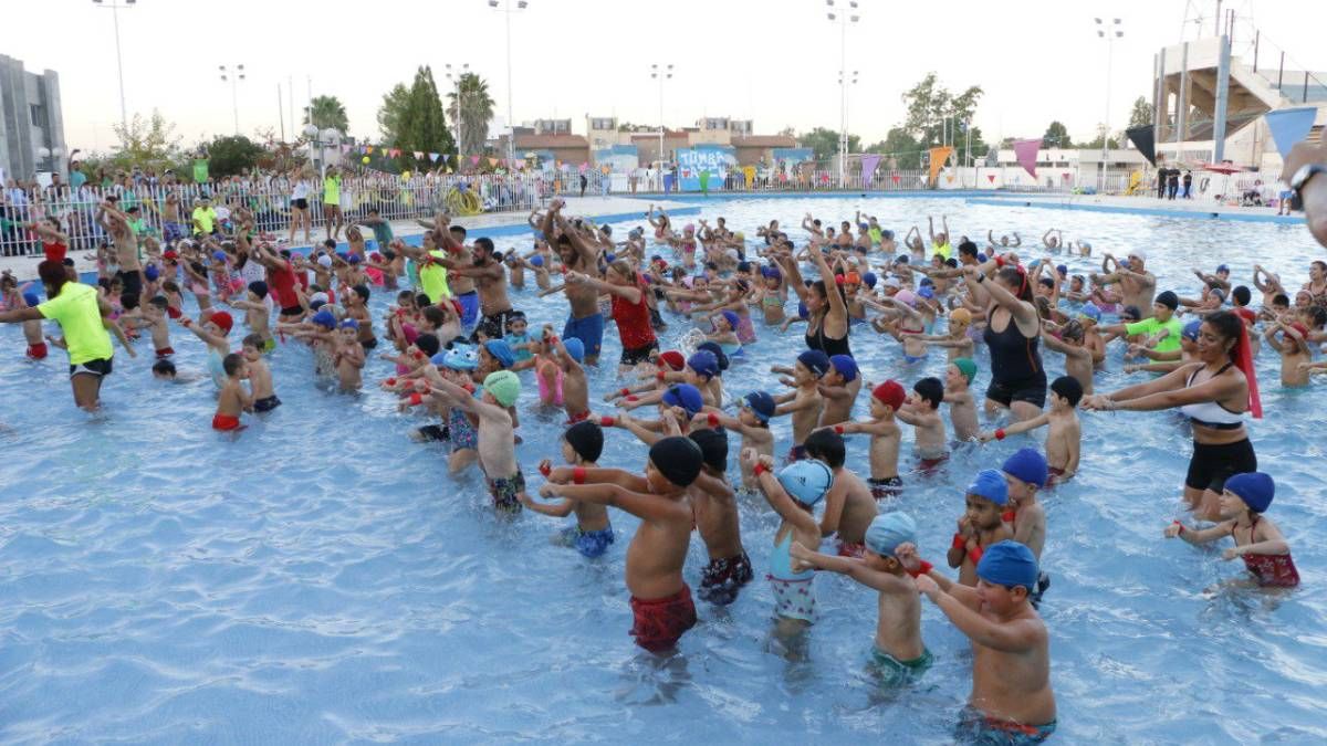 Todos con gorro en la pileta, disfrutando del verano. Todos con gorro en la pileta, disfrutando del verano.