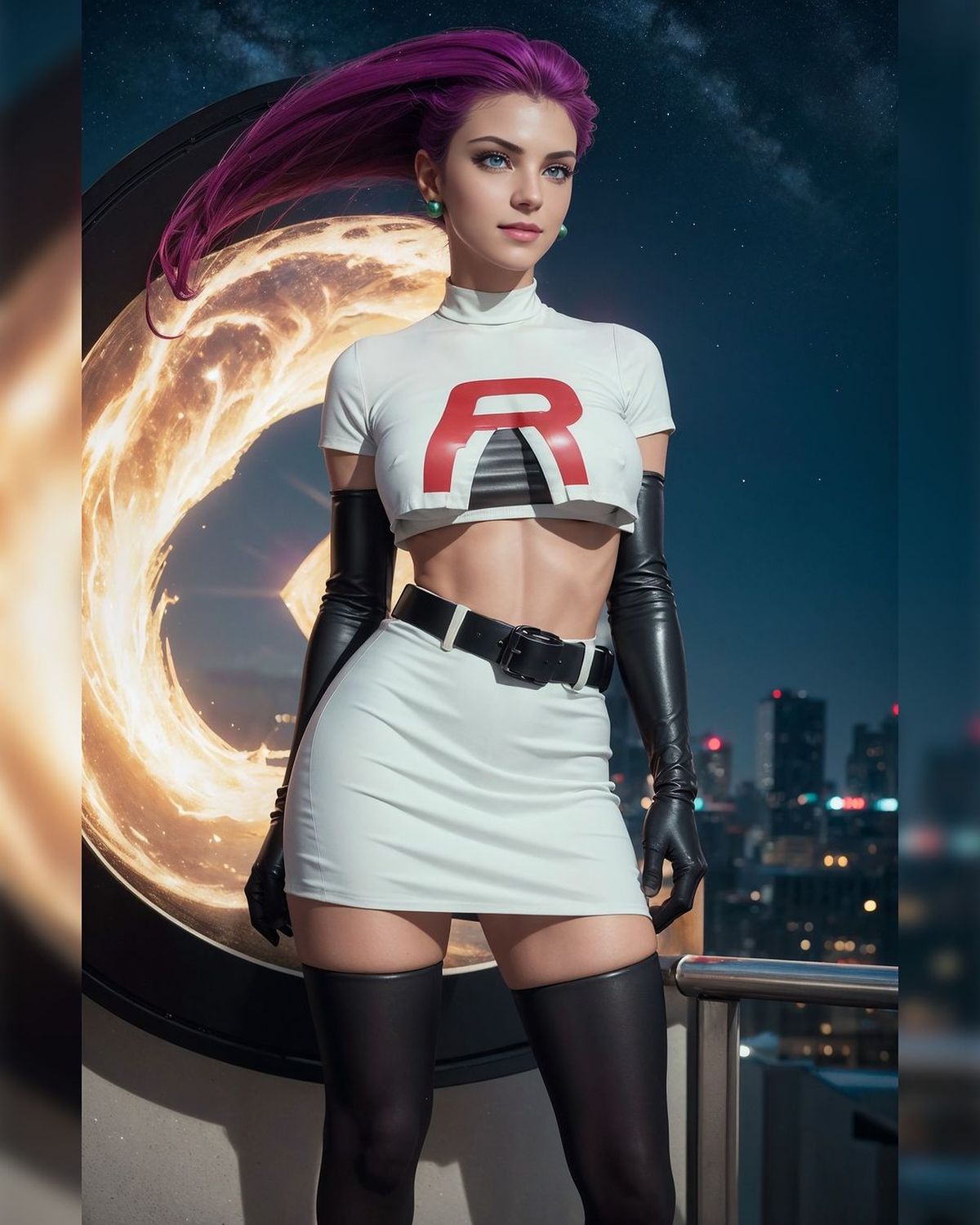 Una imagen que logró capturar el particular cabello de Jesse, la villana de Pokemon.