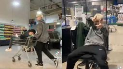 Insólito video de un tiktoker que pasó la noche en un supermercado y terminó de manera inesperada