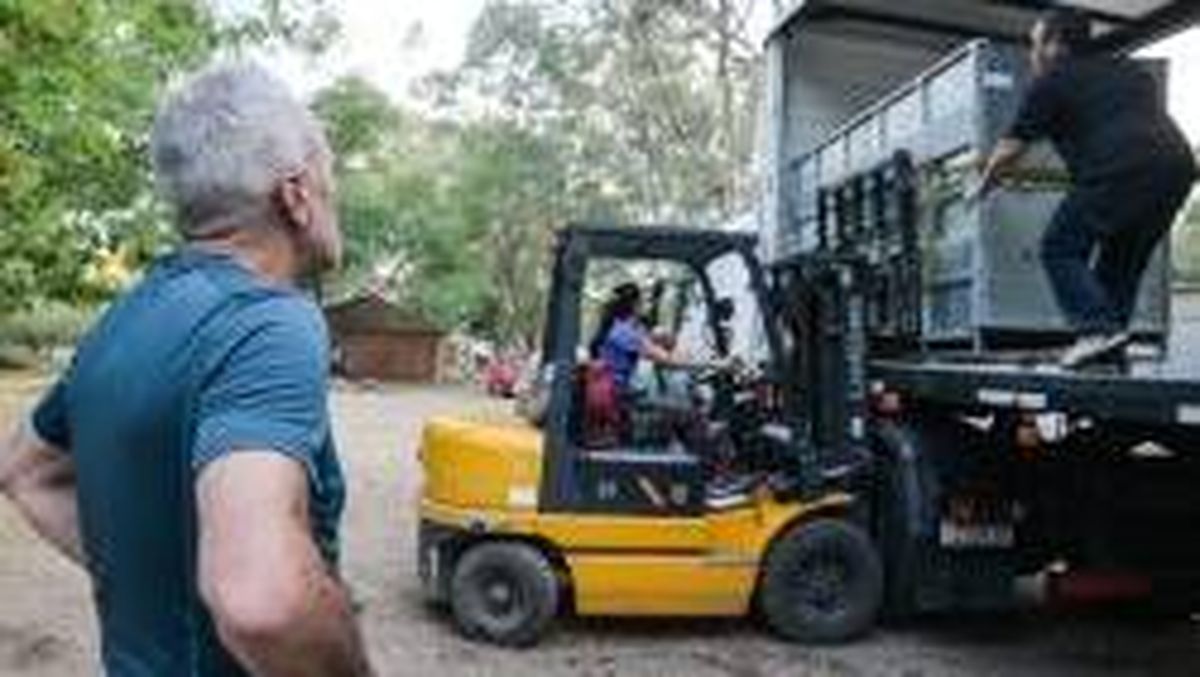 Una imagen de 2018, trasladando osos del Ecoparque. Una imagen de 2018, trasladando osos del Ecoparque.