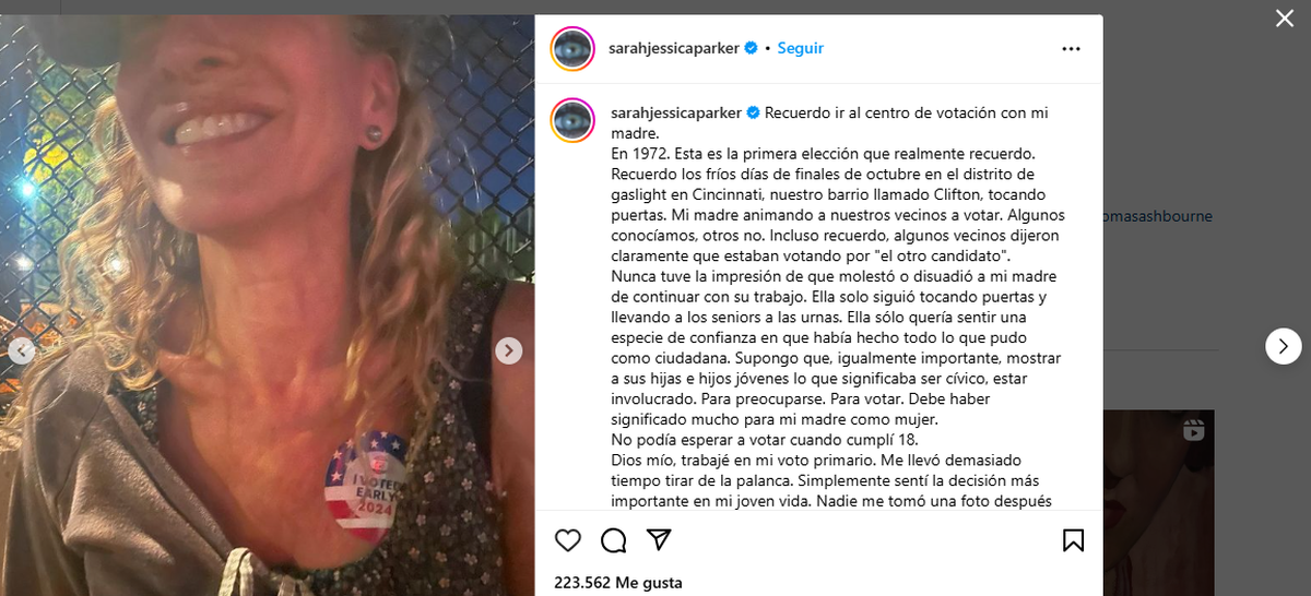 El sentido mensaje de Sarah Jessica Parker. El sentido mensaje de Sarah Jessica Parker.