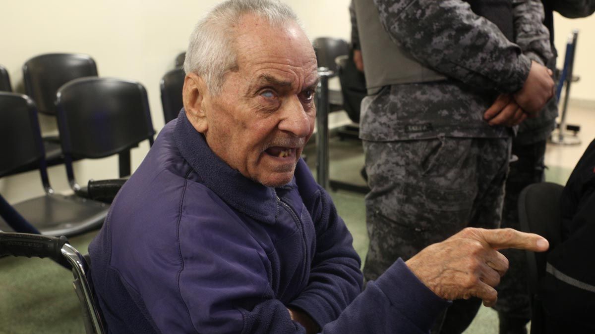 Corradi en los tribunales, en 2019, en el juicio por abusos sexuales en el Próvolo de Luján.