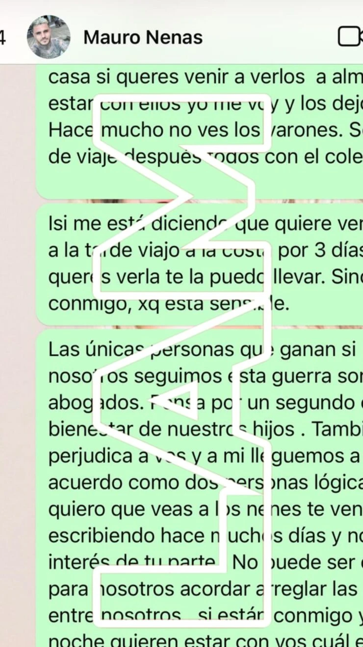 Los chats íntimos de Wanda Nara a Mauro Icardi mientras la China Suárez le organiza el cumpleaños. Los chats íntimos de Wanda Nara a Mauro Icardi mientras la China Suárez le organiza el cumpleaños.