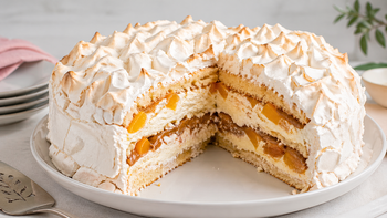 Torta chajá: la receta del postre típico uruguayo, un clásico con pionono, crema, durazno y merengue Torta chajá: la receta del postre típico uruguayo, un clásico con pionono, crema, durazno y merengue