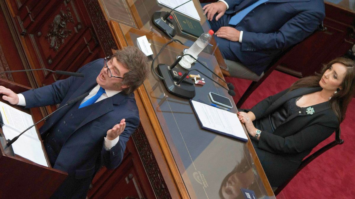 El presidente Javier Milei y la vicepresidenta Victoria Villarruel.