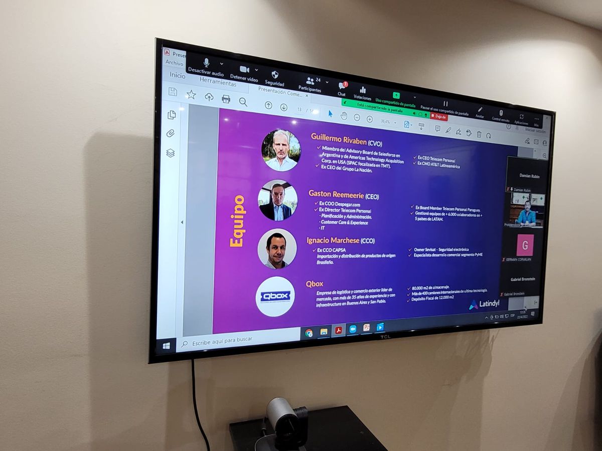 Videoconferencia donde se presentó Latindyl en la sede de ProMendoza.
