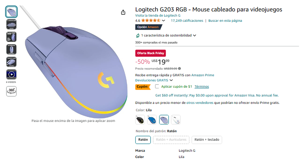 Mouse Gaming Logitech. Mouse Gaming Logitech.