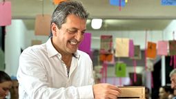 Sergio Massa durante la votación de este domingo 22 de octubre.&nbsp;