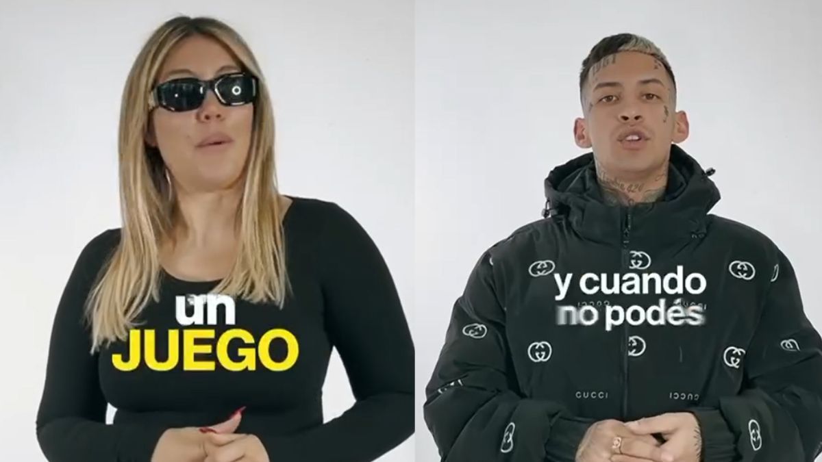Wanda Nara y L-Gante participaron de una campaña de concientización contra las apuestas online ilegales y la ludopatía.