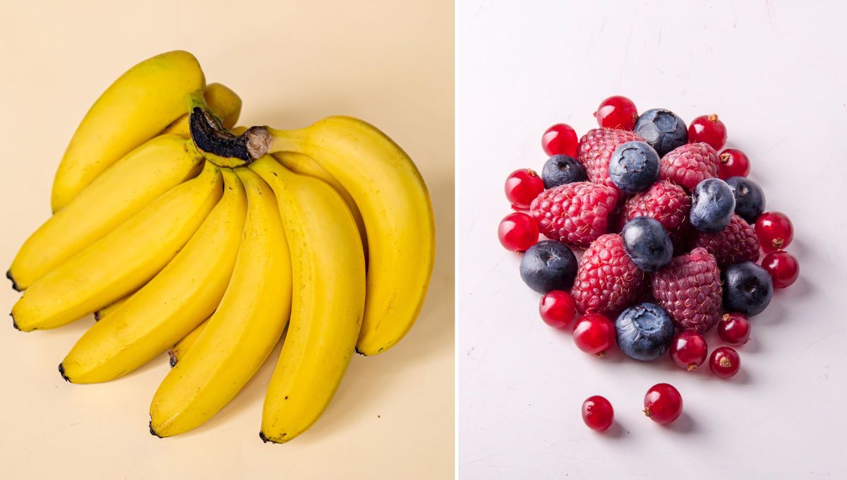 La mezcla de banana y frutos rojos no es dañina, pero sí puede reducir el aporte antioxidante que convierte a estas frutas en verdaderos superalimentos. La mezcla de banana y frutos rojos no es dañina, pero sí puede reducir el aporte antioxidante que convierte a estas frutas en verdaderos superalimentos.